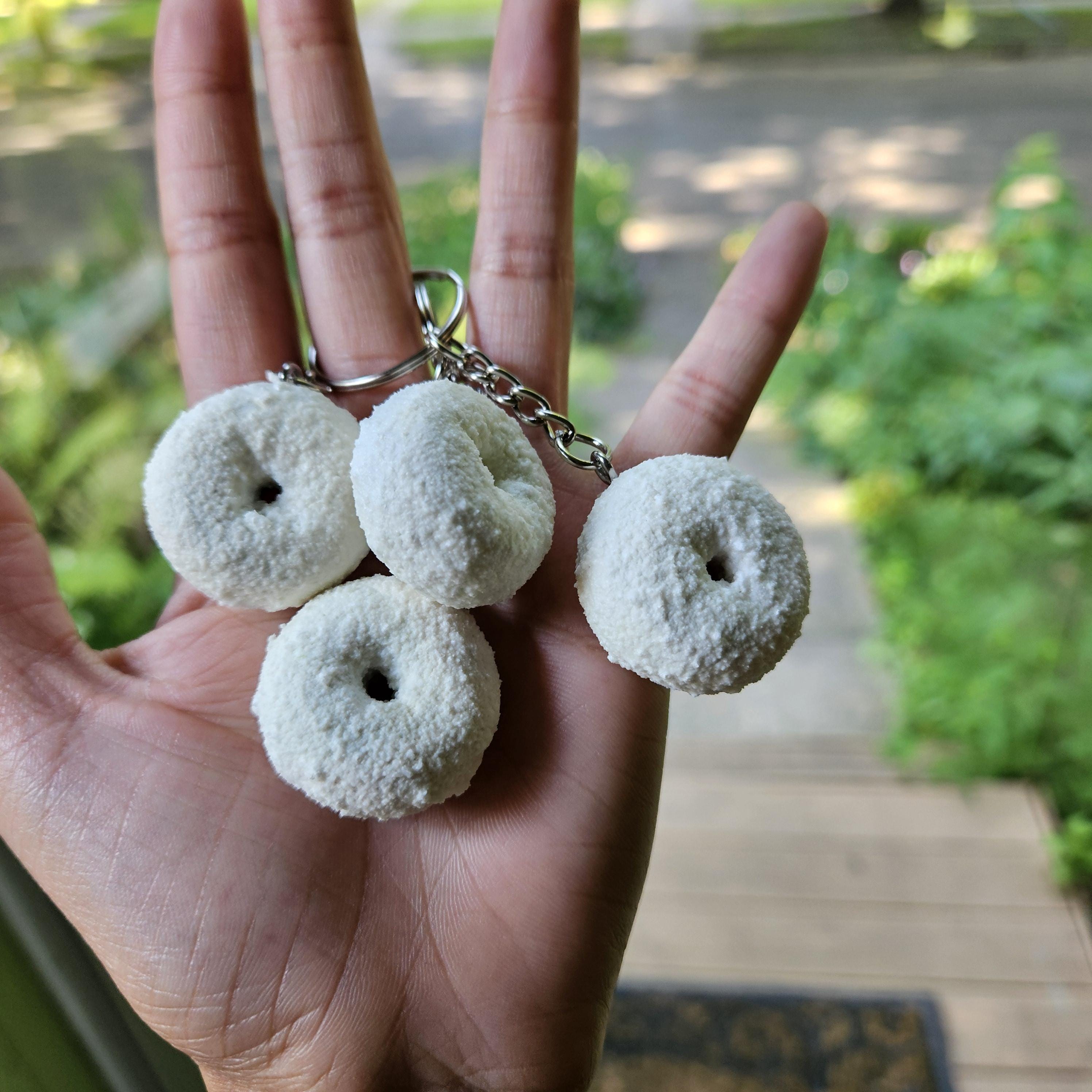 Powdered Donut Keychain