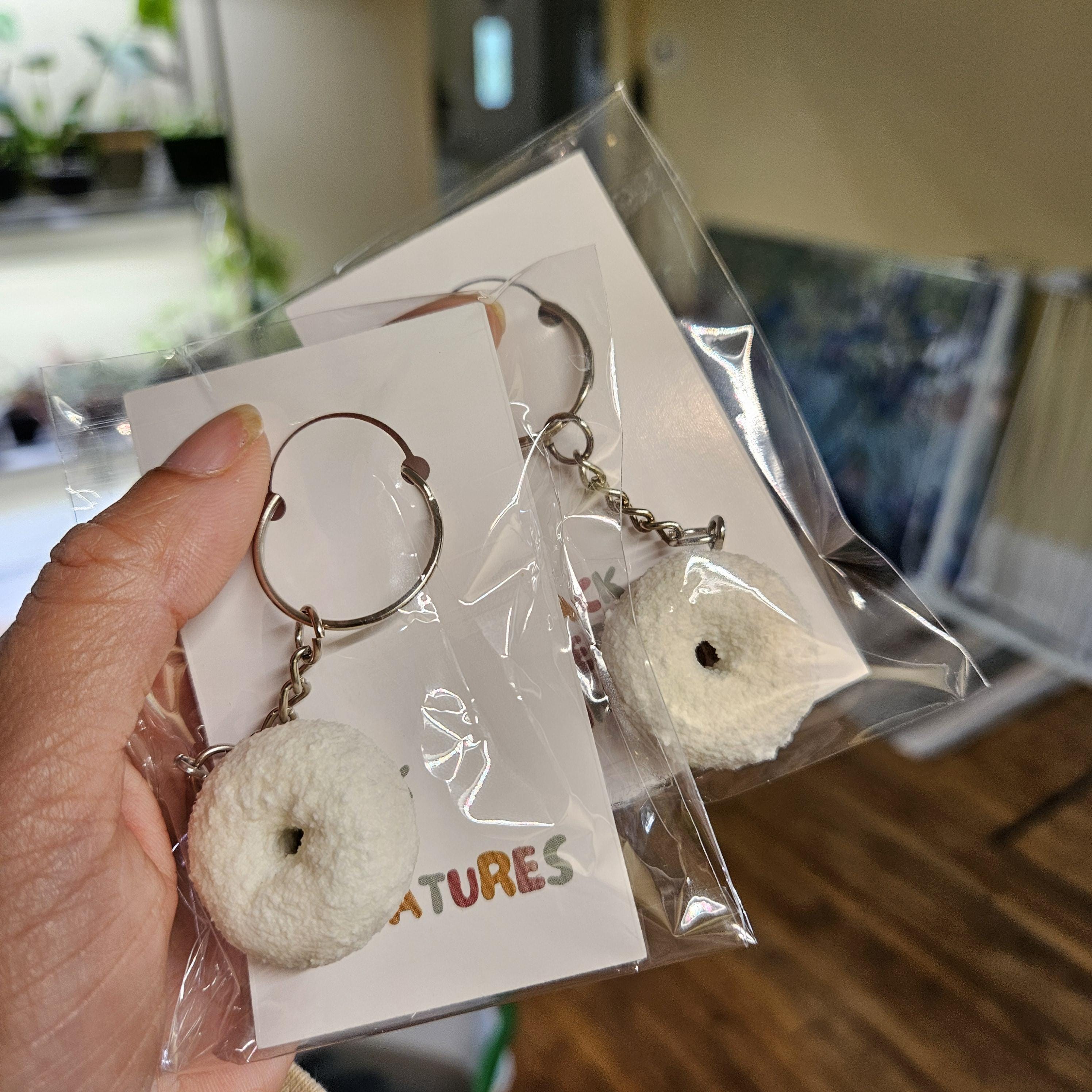 Powdered Donut Keychain
