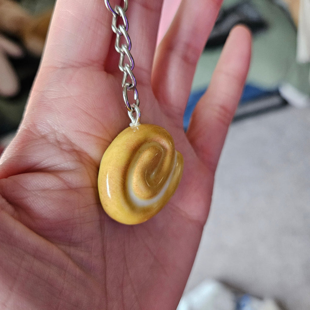 Handmade Honeybun Keychain – Polymer Clay Food Charm