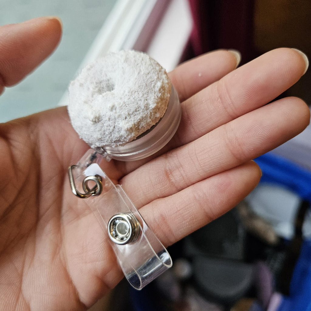 Powdered Donut Badge Reel - Retractable ID Holder