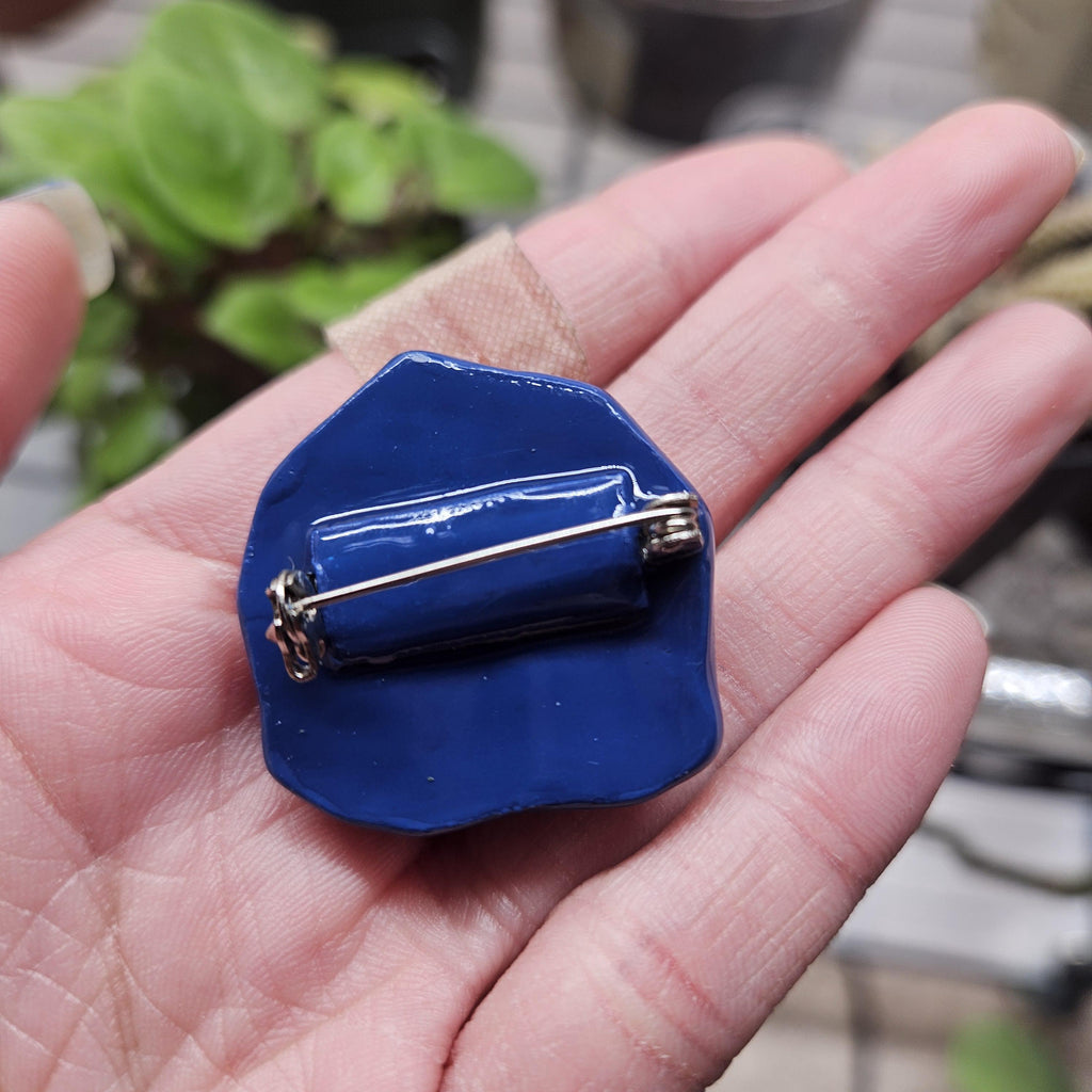 Animal Crossing Fossil Pin, Glow in Dark Polymer Clay Pin