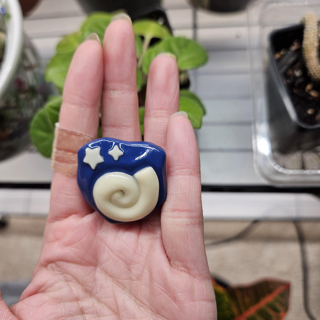 Animal Crossing Fossil Pin, Glow in Dark Polymer Clay Pin