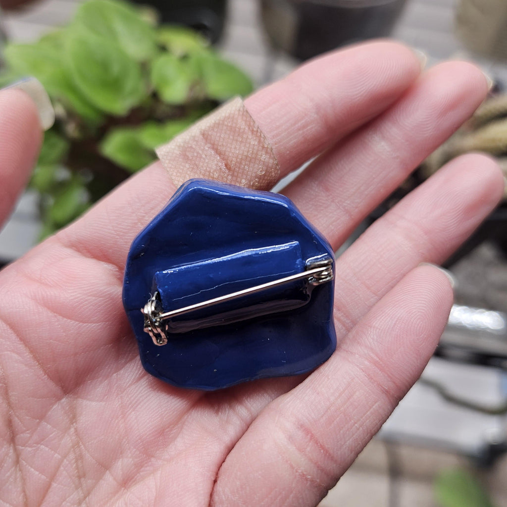 Animal Crossing Fossil Pin, Glow in Dark Polymer Clay Pin