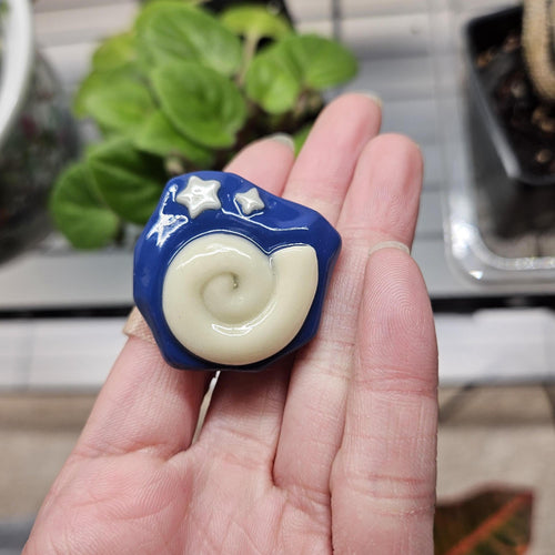 Animal Crossing Fossil Pin, Glow in Dark Polymer Clay Pin