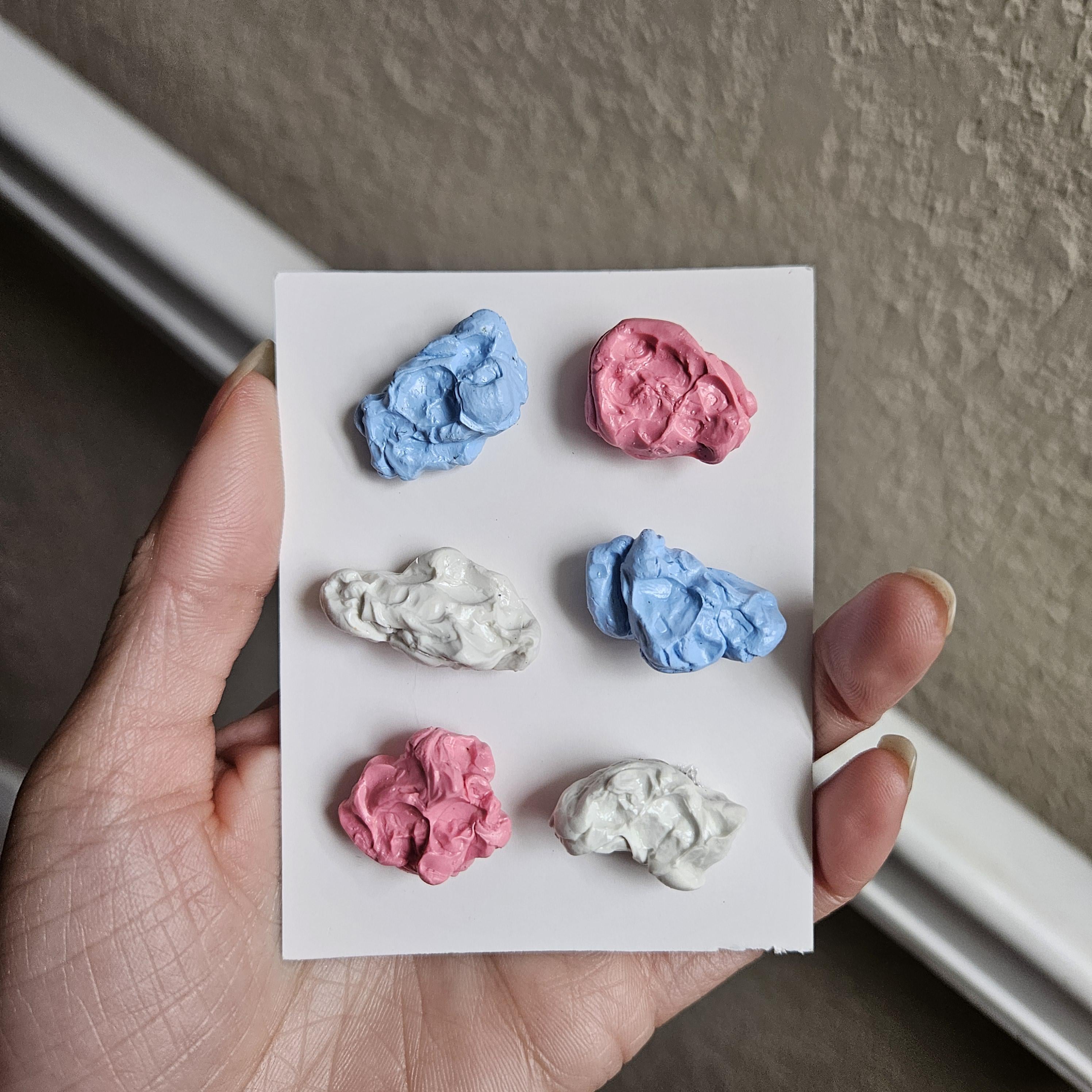 Set of 6 Polymer Clay Chewed Gum Magnets, Miniature Food Decor