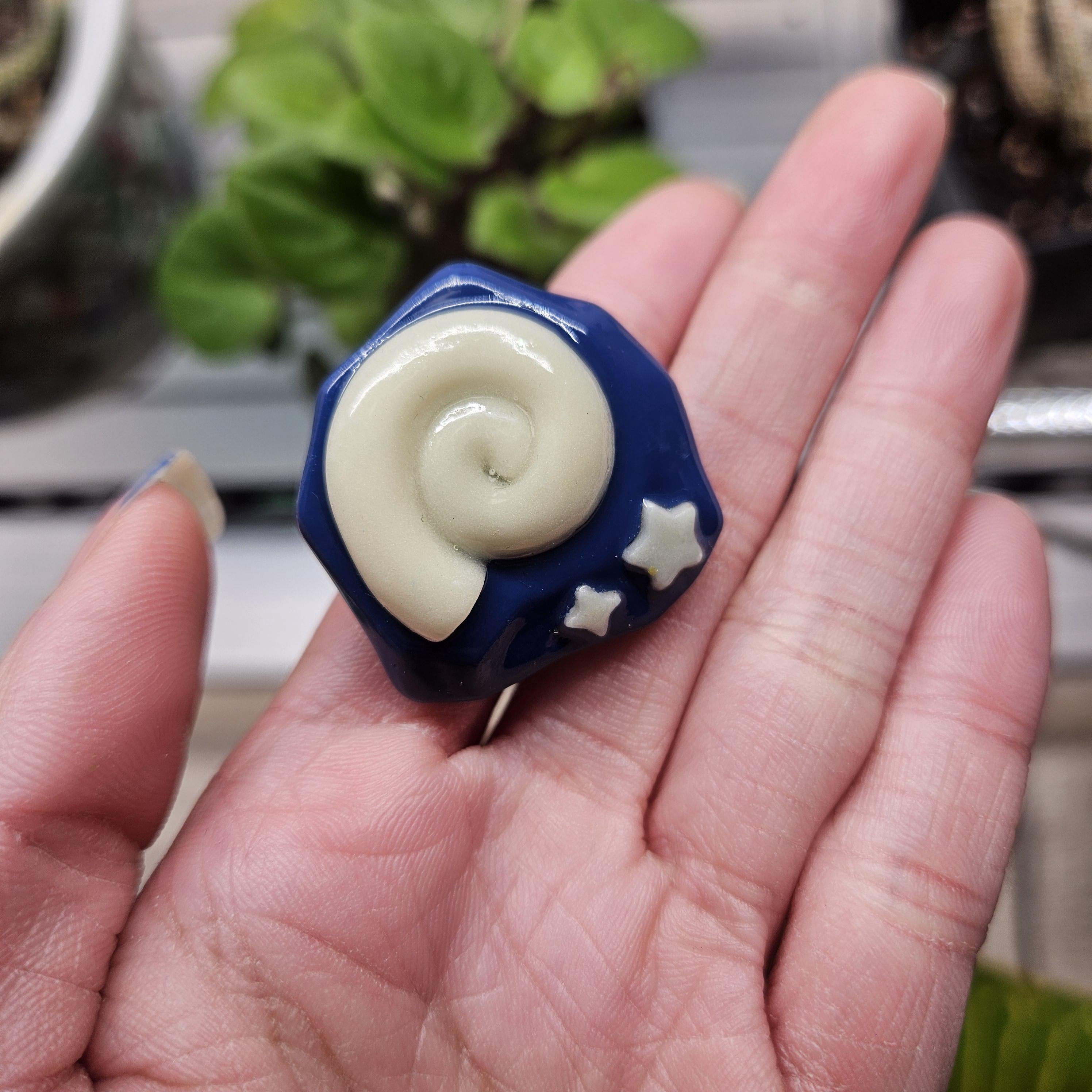 Animal Crossing Fossil Pin, Glow in Dark Polymer Clay Pin