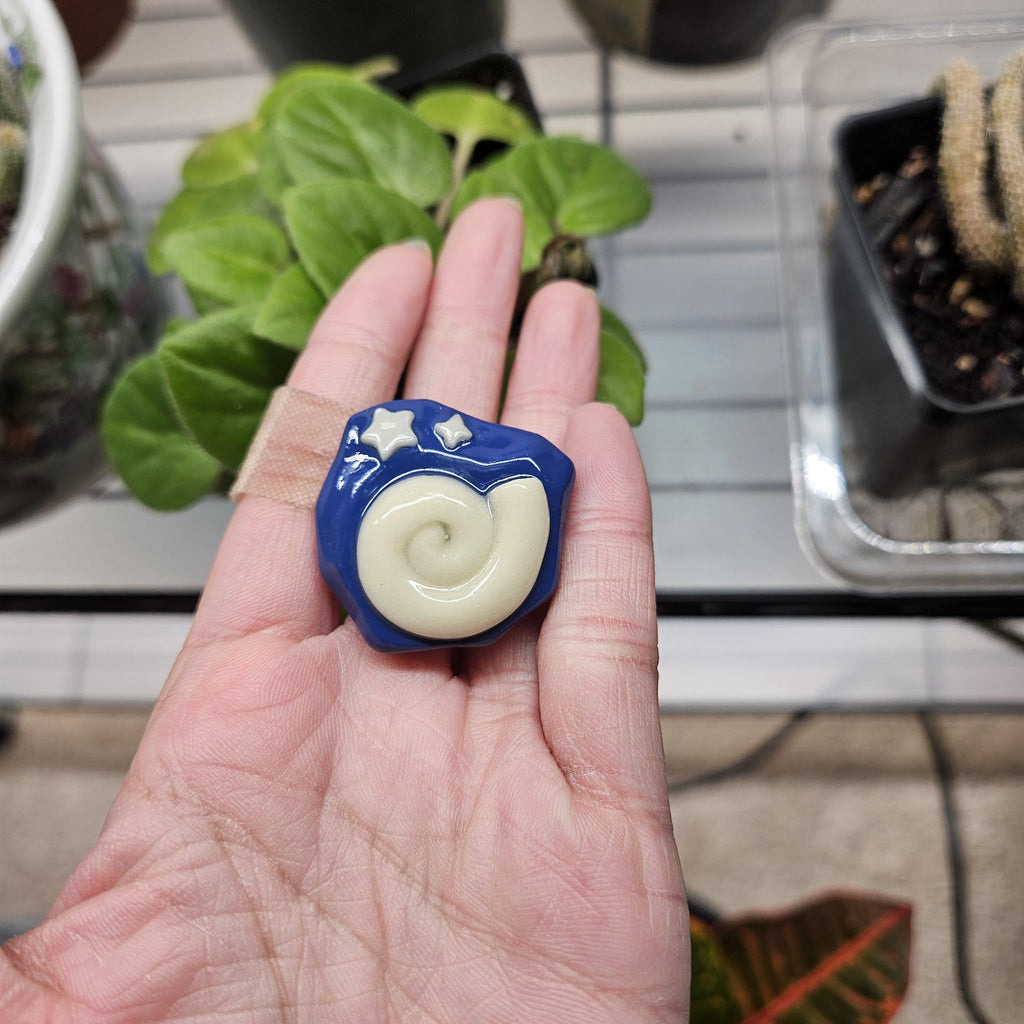 Animal Crossing Fossil Pin, Glow in Dark Polymer Clay Pin