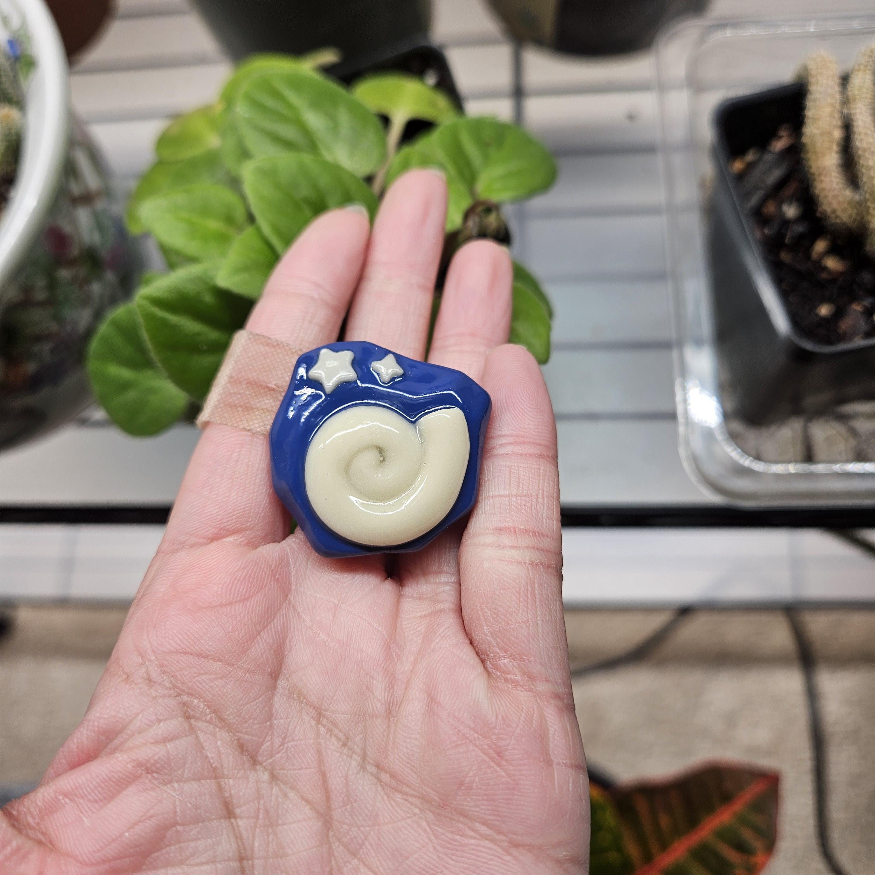 Animal Crossing Fossil Pin, Glow in Dark Polymer Clay Pin