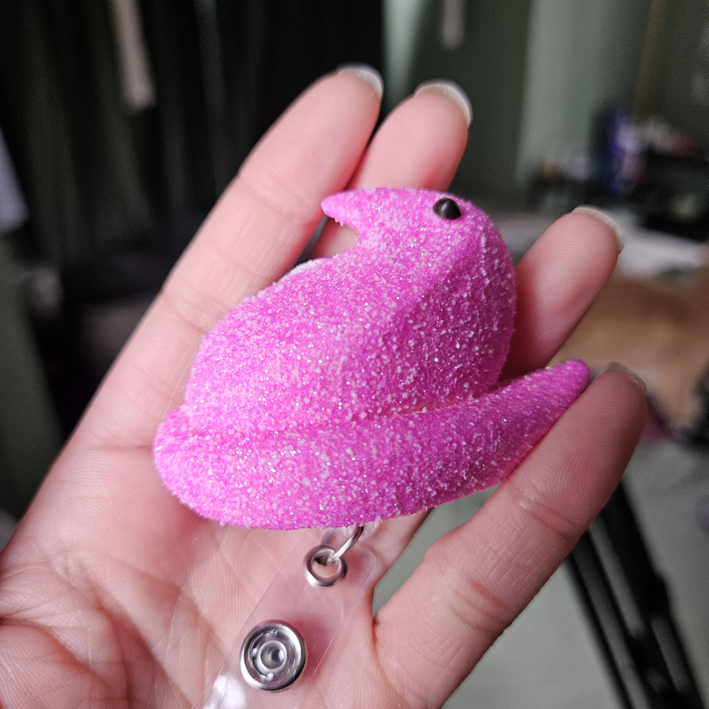 Peep Chick Badge Reel, Pastel Spring Easter Lanyard Accessory