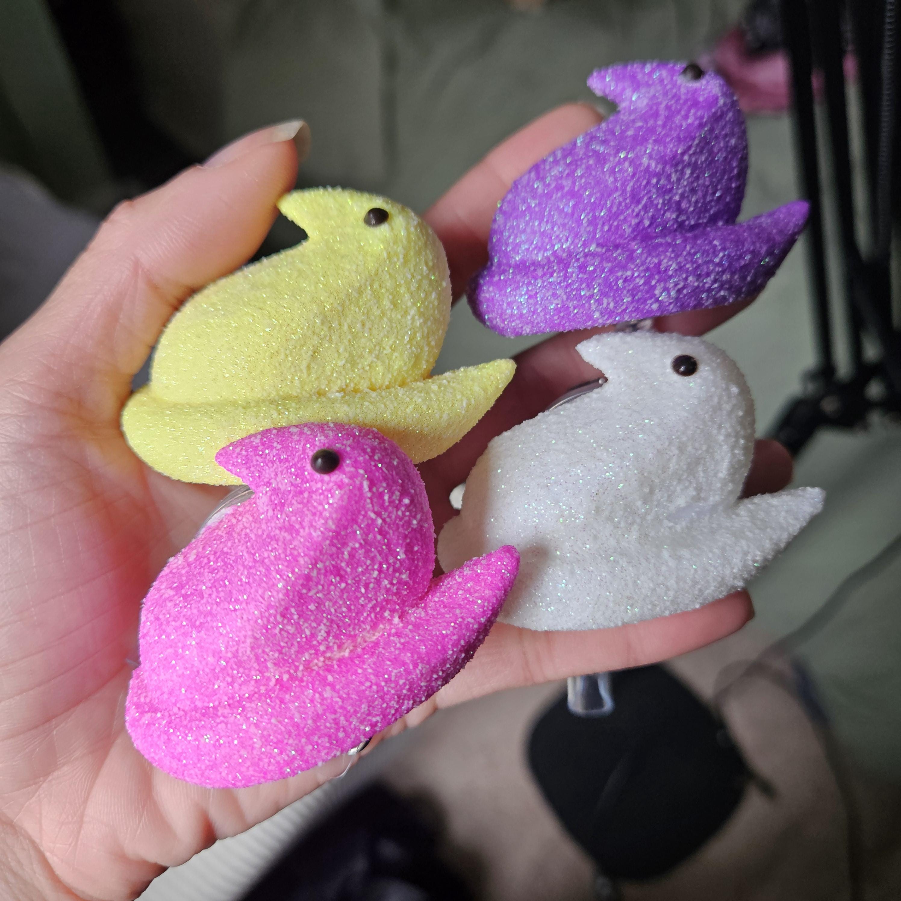 Peep Chick Badge Reel, Pastel Spring Easter Lanyard Accessory