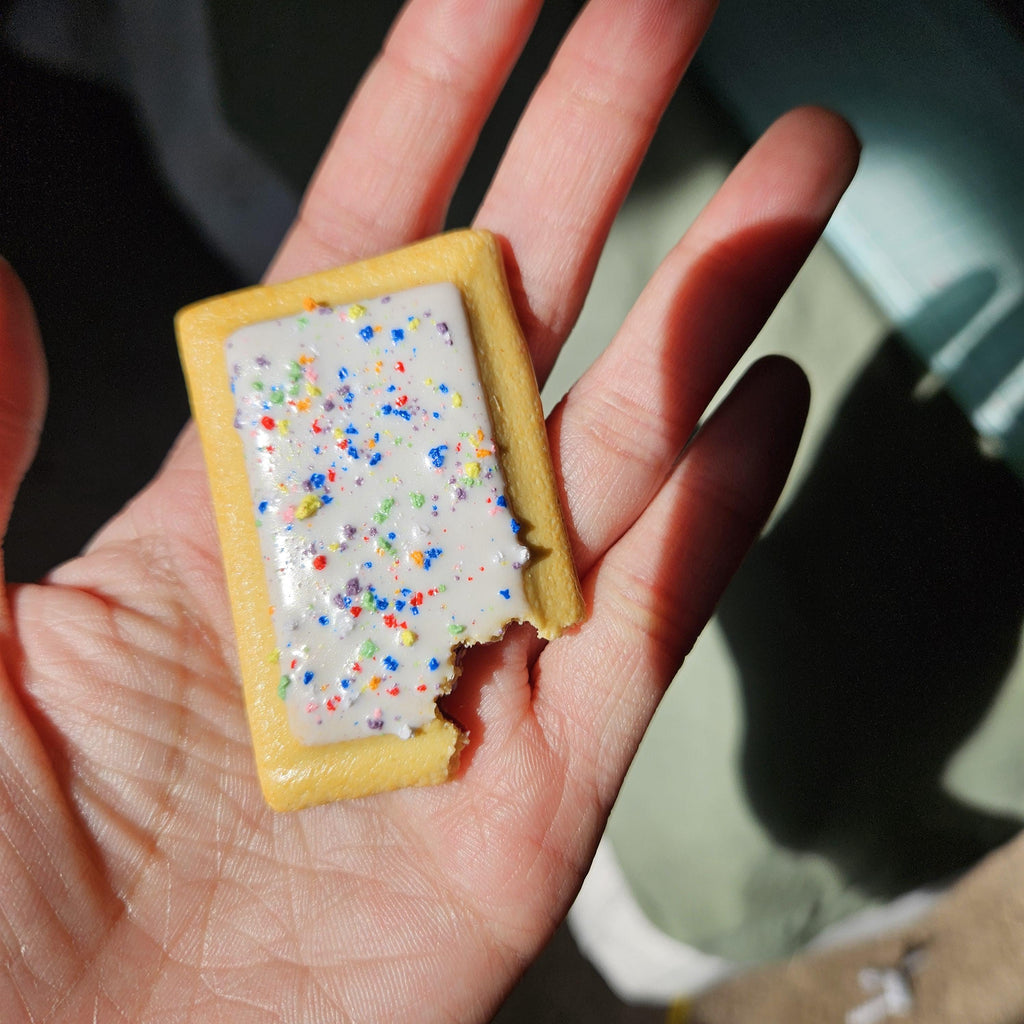 Blueberry Poptart Magnet, Polymer Clay Mini Food Fridge Decor, Toaster Pastry Art