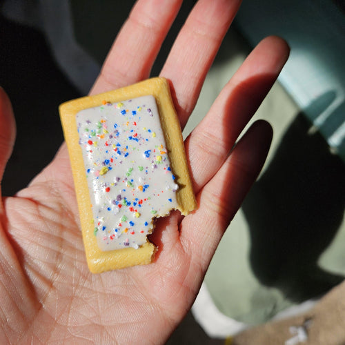 Blueberry Poptart Magnet, Polymer Clay Mini Food Fridge Decor, Toaster Pastry Art