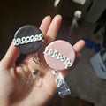 Hostess Cupcake Badge Clip, Retractable ID Holder, Polymer Clay Dessert Badge Reel