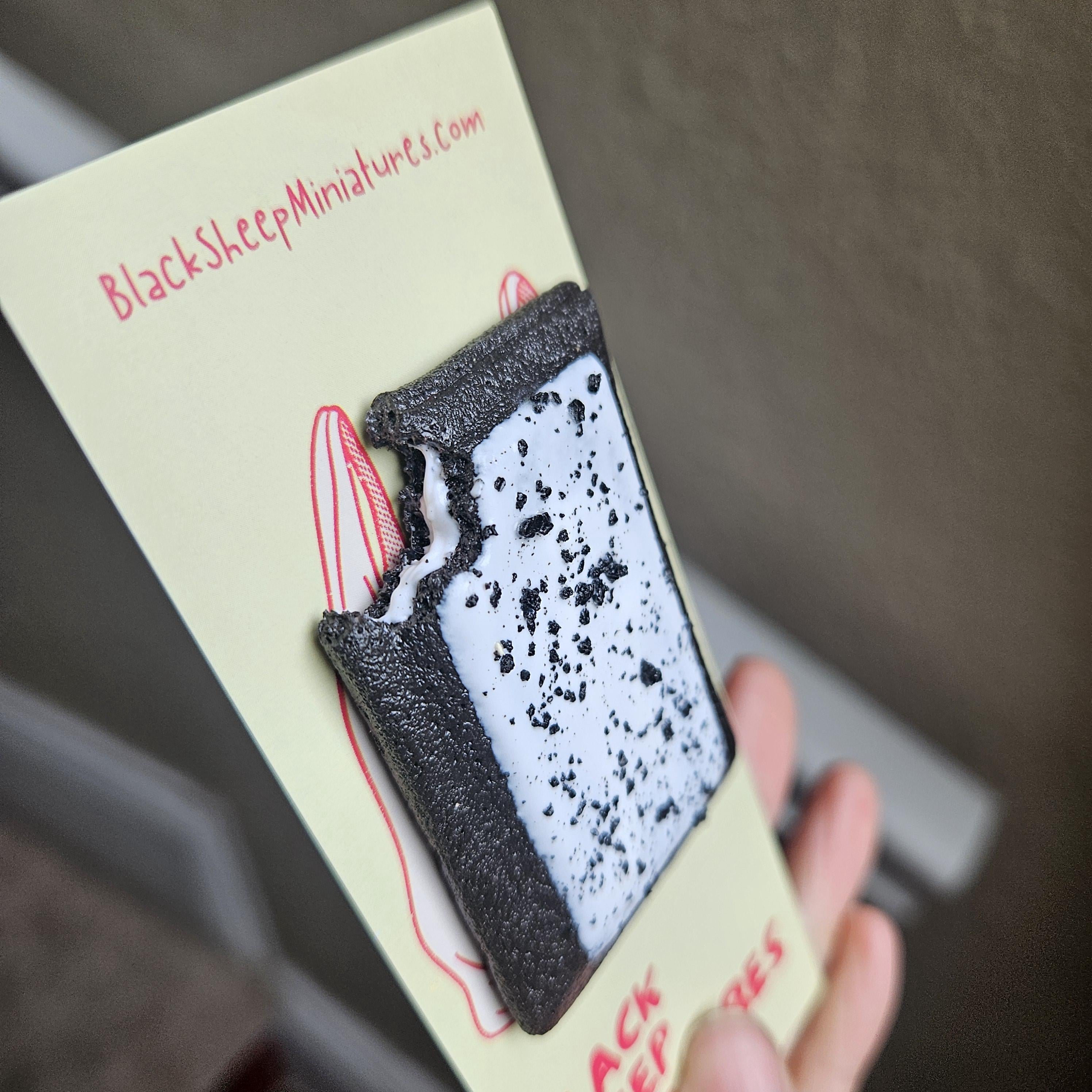 Cookies & Crème Poptart Magnet Polymer Clay Snack Charm