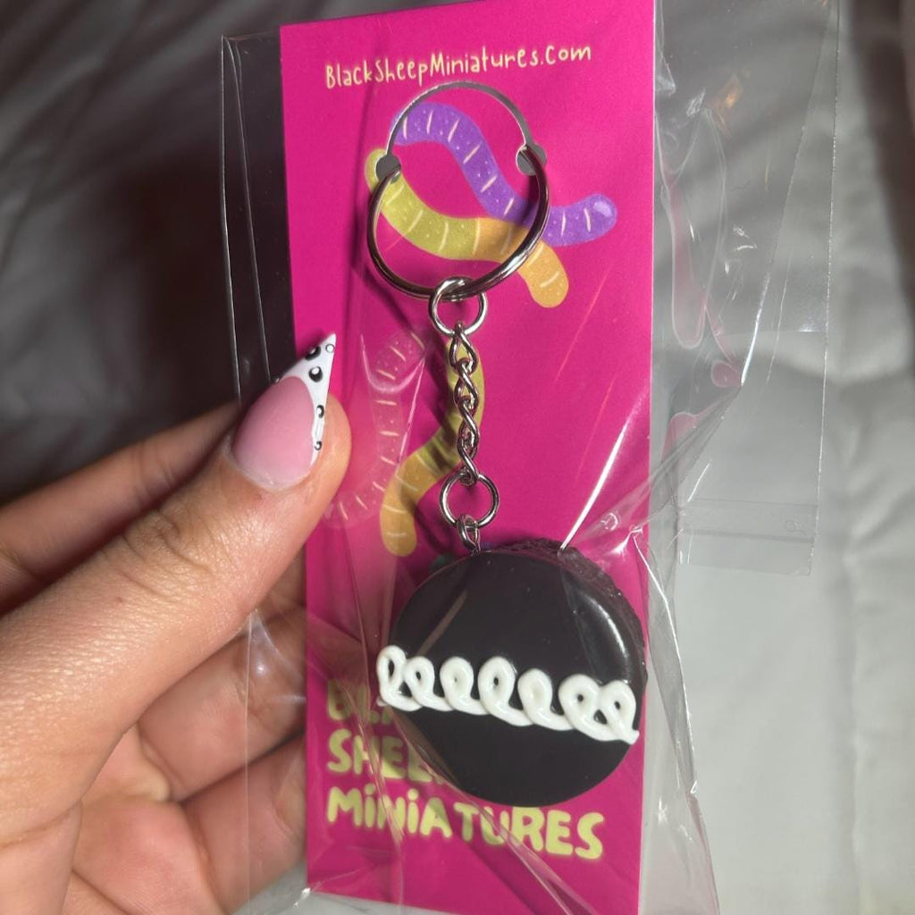 Hostess Cupcake Keychain – Handmade Chocolate Dessert Charm