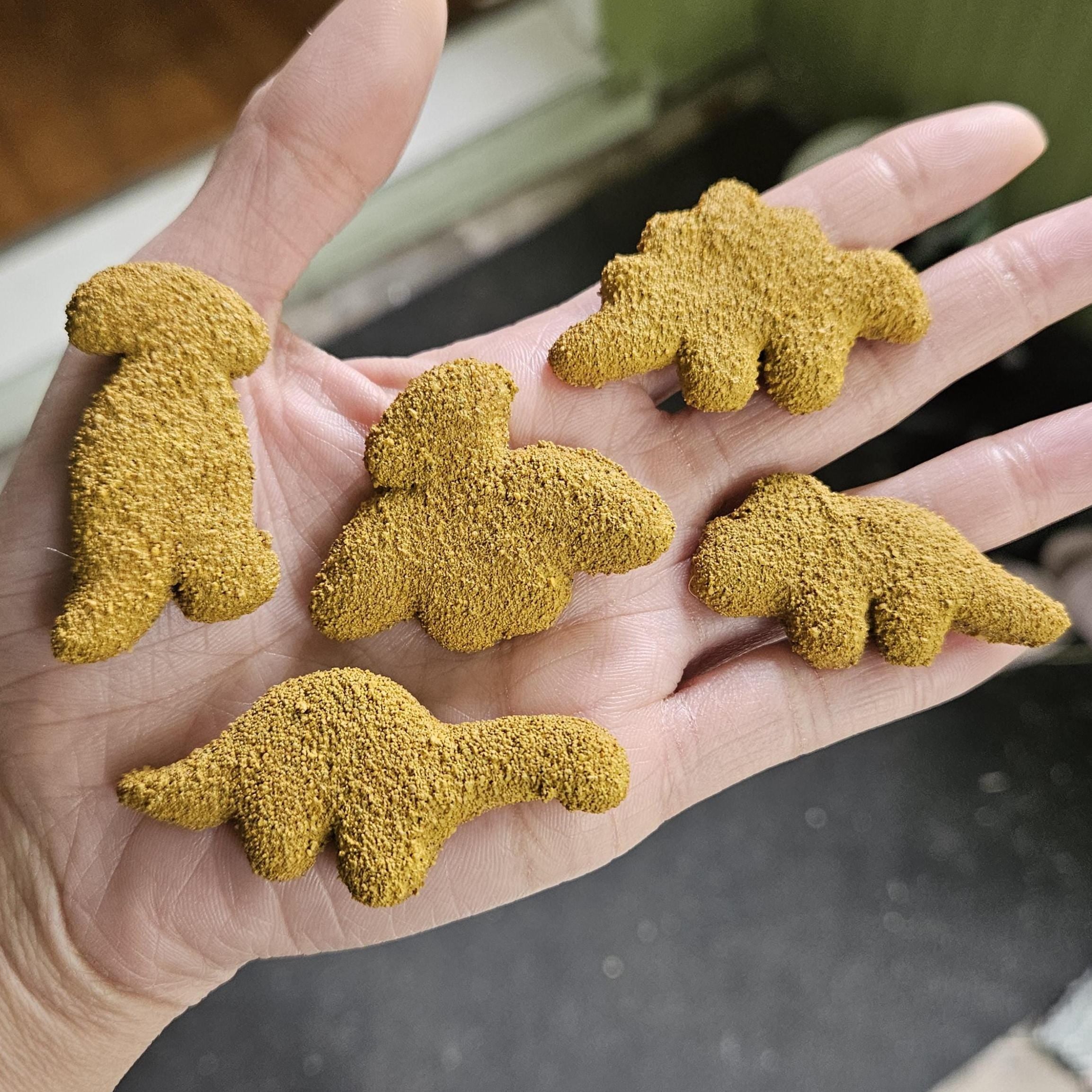 Miniature Dinosaur Chicken Nugget Magnets - Set of 5