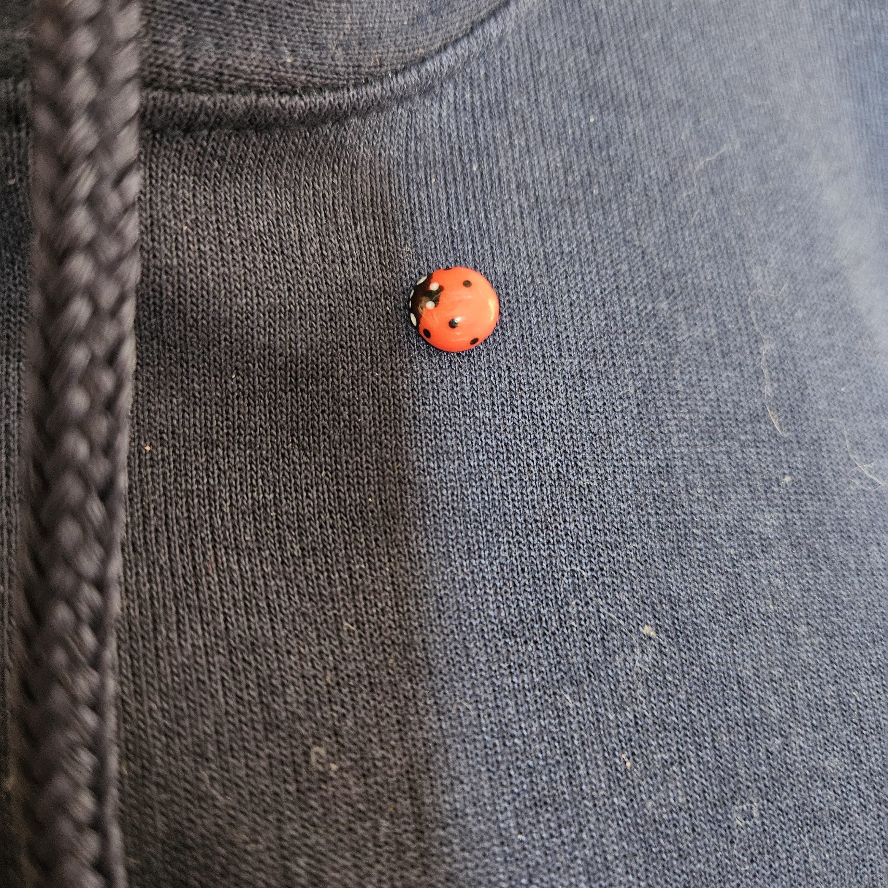Handmade Lucky Ladybug Pin – Polymer Clay Ladybug Jewelry