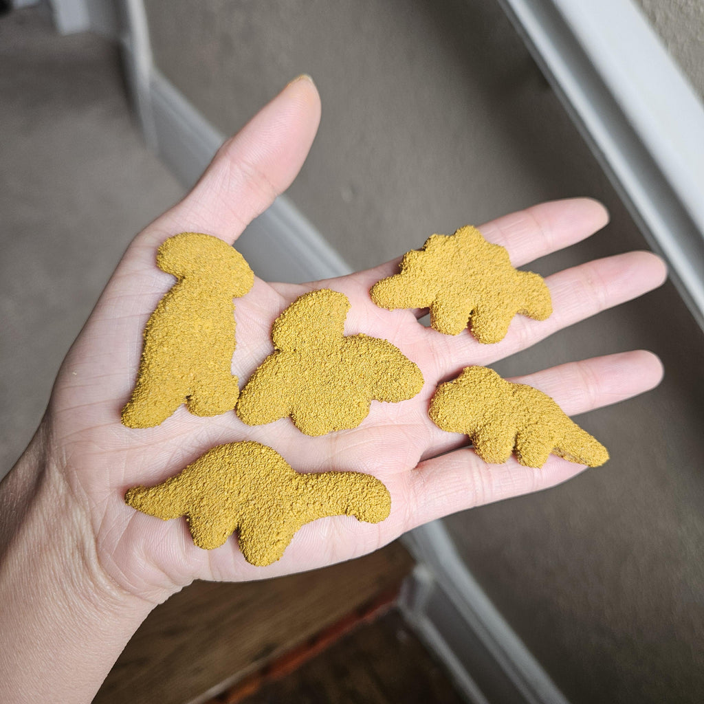 Miniature Dinosaur Chicken Nugget Magnets - Set of 5
