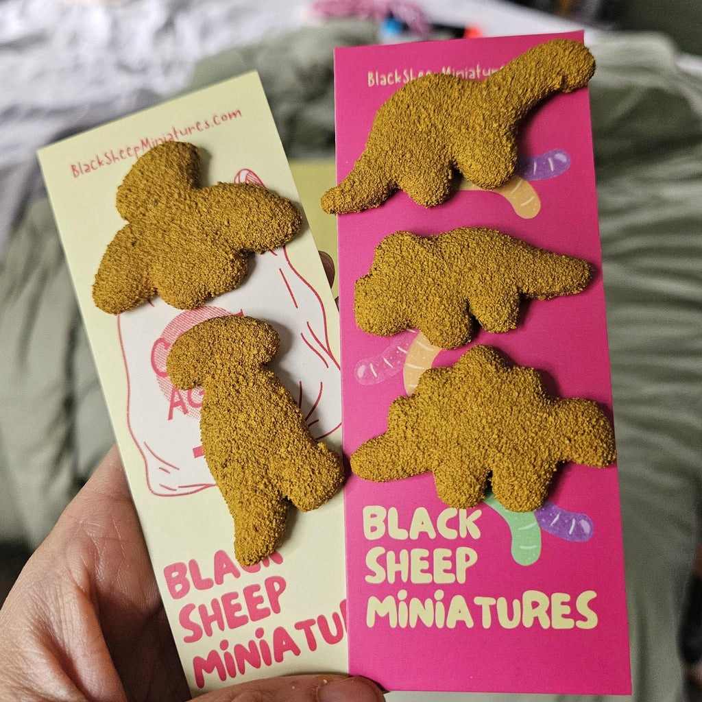 Miniature Dinosaur Chicken Nugget Magnets - Set of 5