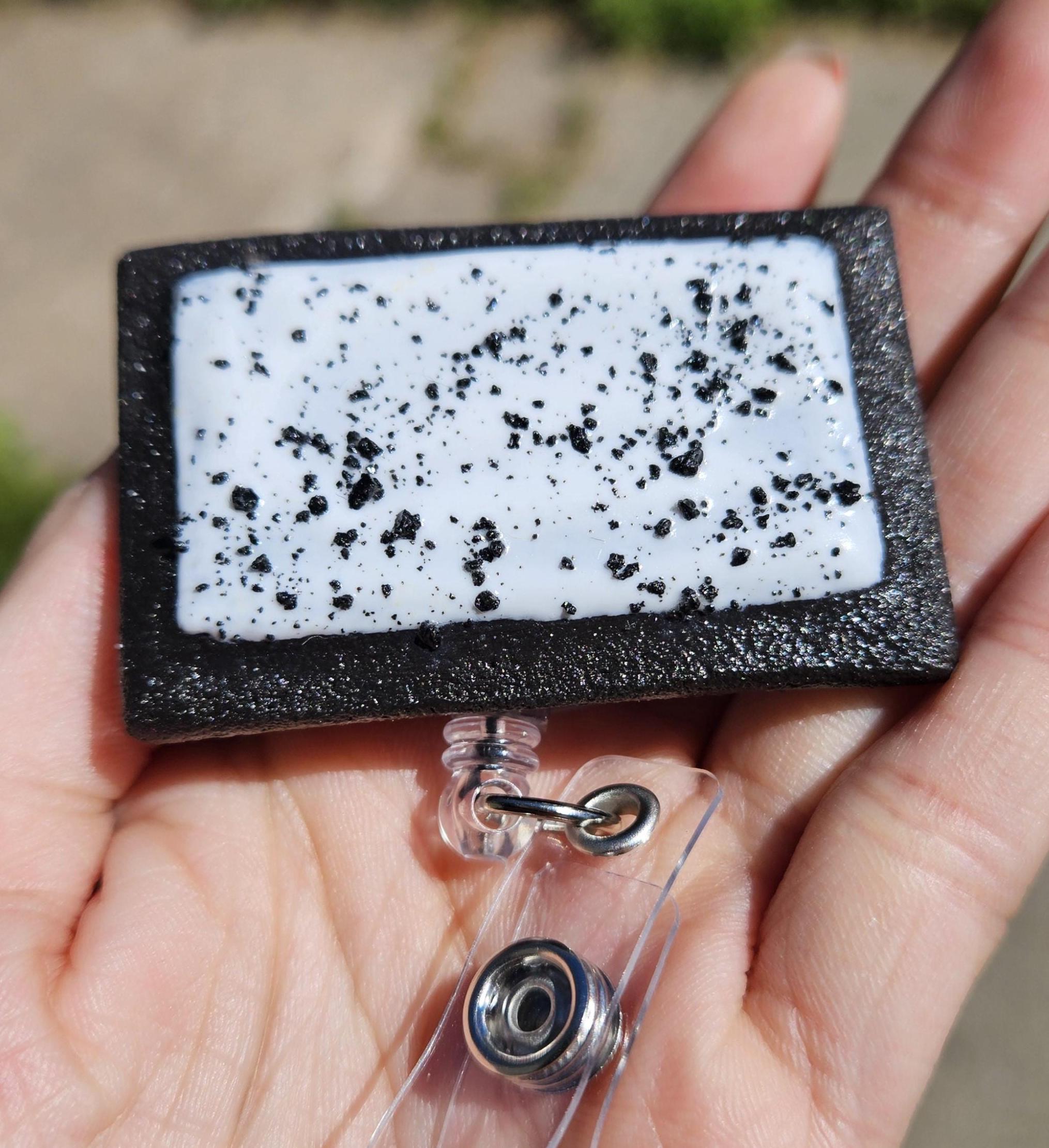 Cookies & Crème Pop-Tart Badge Reel | Cute Nostalgic Snack Accessory | Handmade Badge Holder
