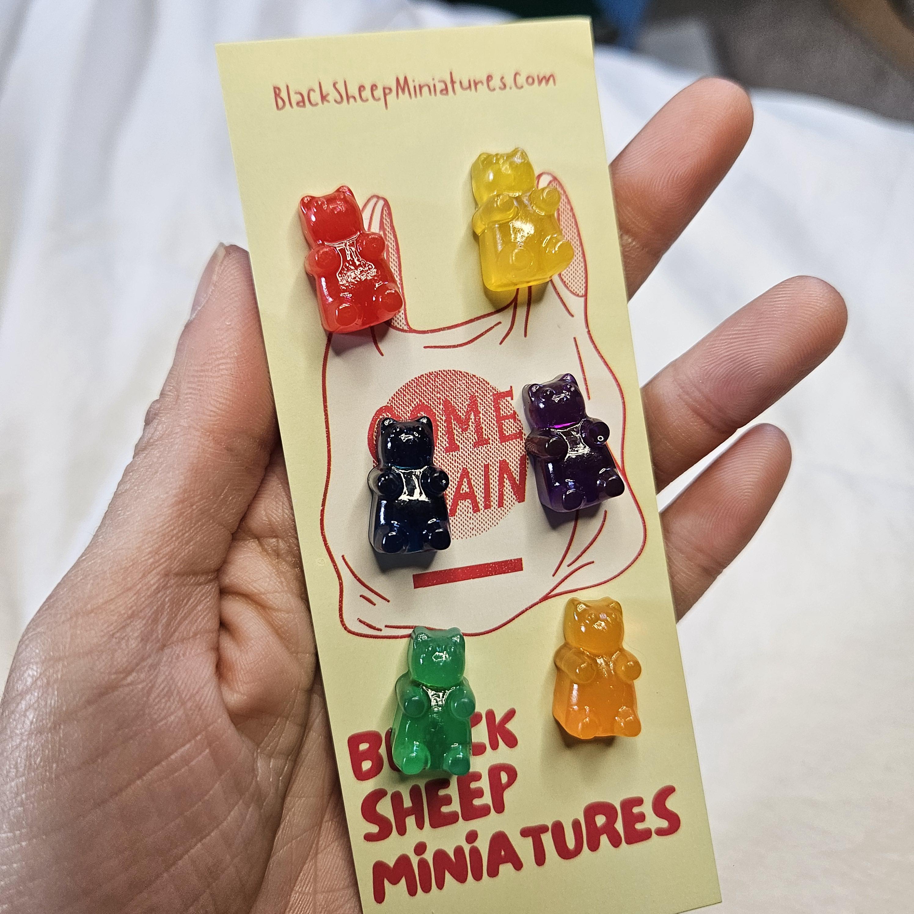 Colorful Gummy Bear Pin Set | Set of 6 Cute Candy Accessories | Handmade