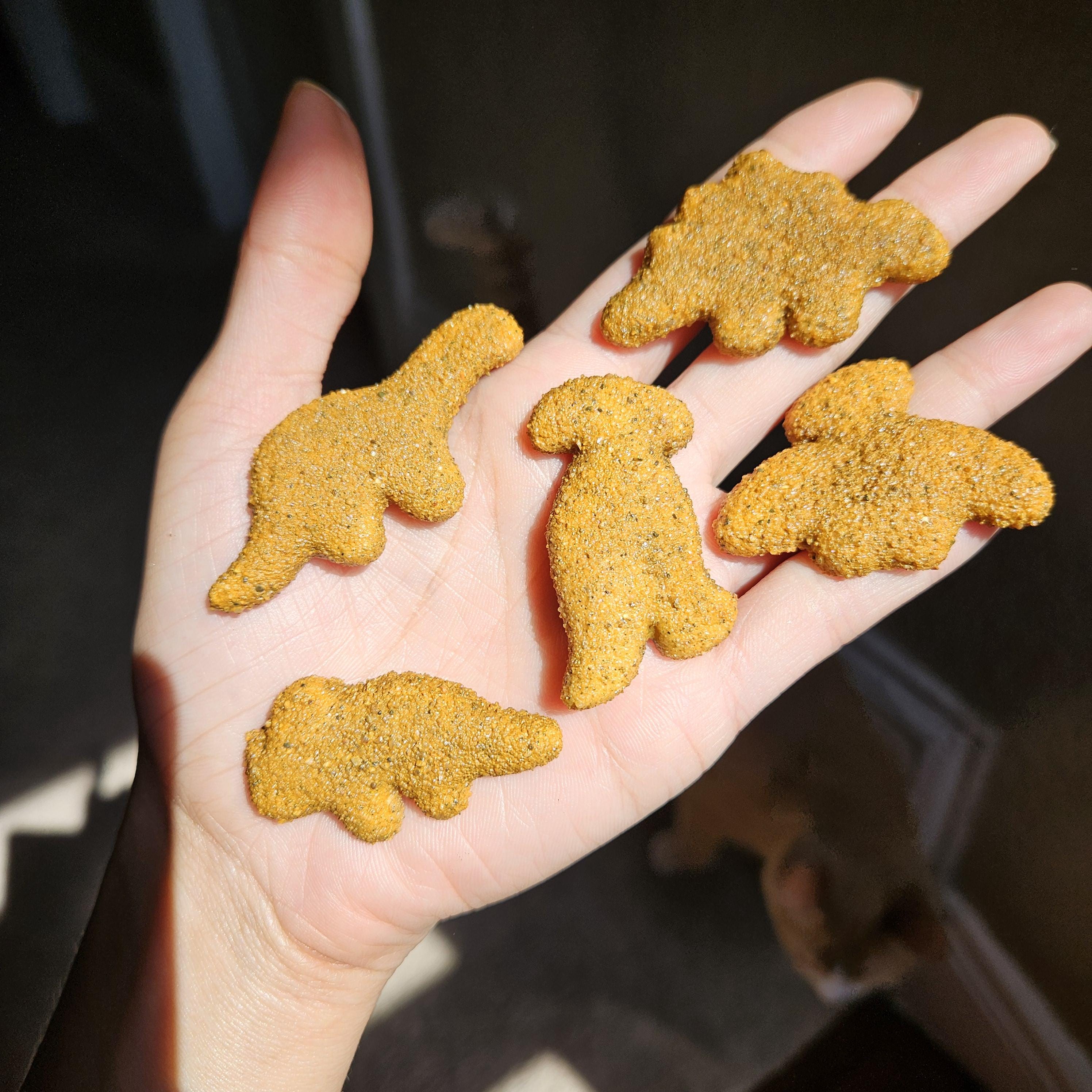 Miniature Dinosaur Chicken Nugget Magnets - Set of 5