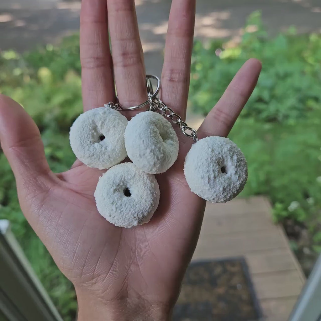 Powdered Donut Keychain
