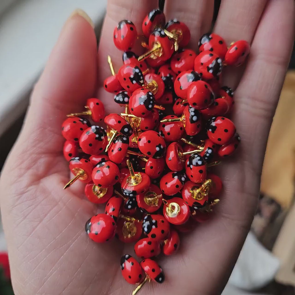 Handmade Lucky Ladybug Pin – Polymer Clay Ladybug Jewelry