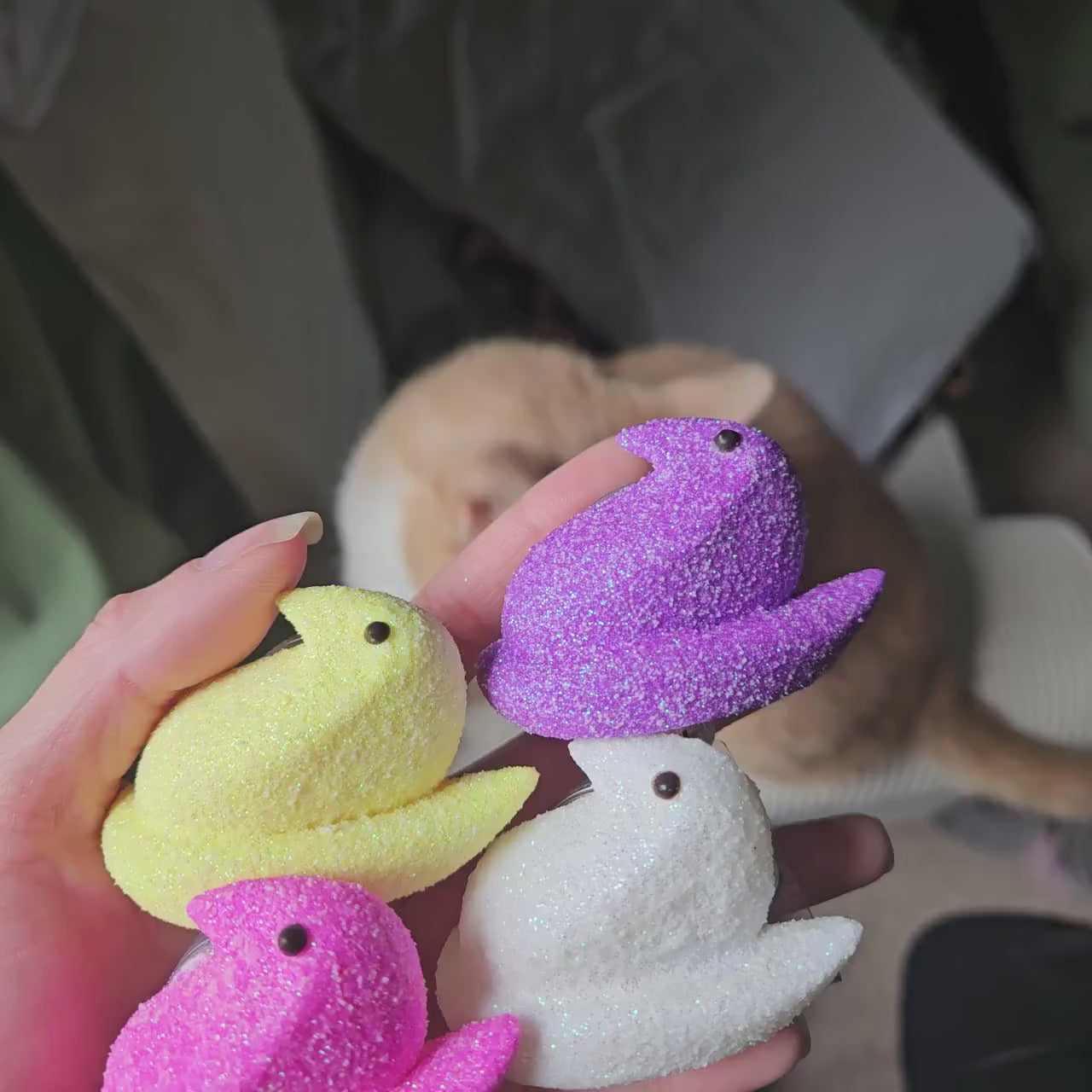 Peep Chick Badge Reel, Pastel Spring Easter Lanyard Accessory